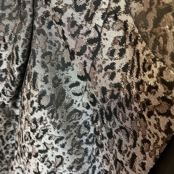Kasper formal shimmer black ad grey leopard print jacket size 8 - Picture 2 of 8